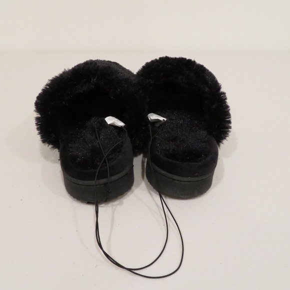 Women Small Black Slip-on Slippers Cozy Mountain Memory Foam Rubber Sole New - Picture 5 of 16
